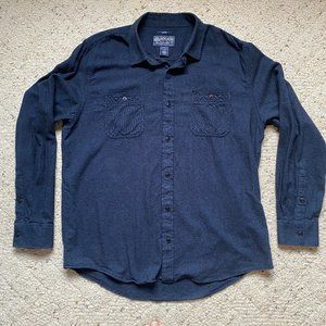 American Rag Navy Blue Flannel Utility Shirt, Size Large